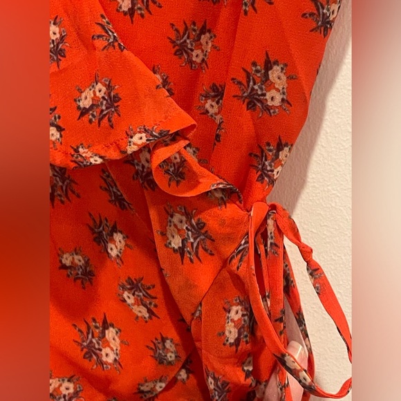 Beach Riot Red Orange Ruffled Wrap Sundress size S - Picture 5 of 13